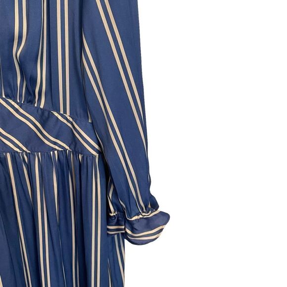 Scotch and Soda Aloha White and Blue Striped Midi Dress Size XL NEW - Picture 6 of 11